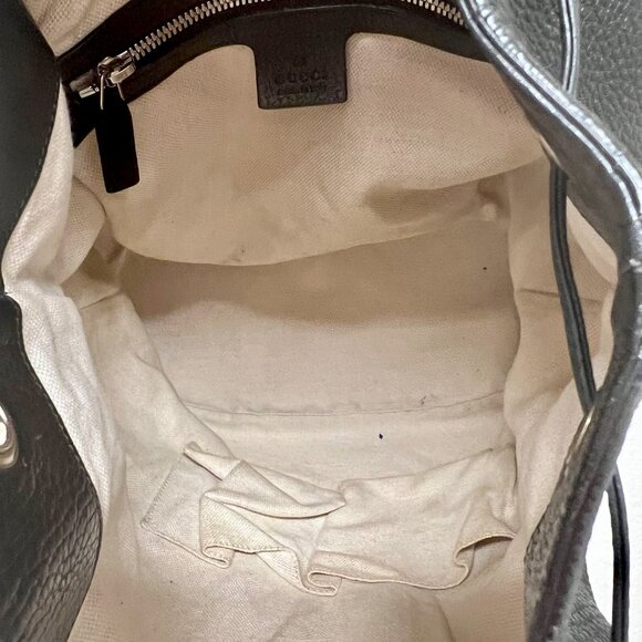 Gucci SOHO Drawstring Backpack - Black Leather - Picture 2 of 7